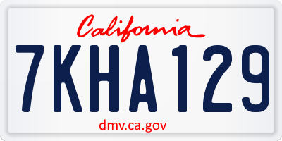 CA license plate 7KHA129