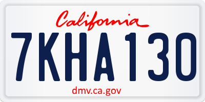 CA license plate 7KHA130