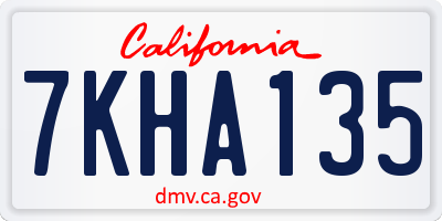 CA license plate 7KHA135