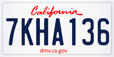 CA license plate 7KHA136