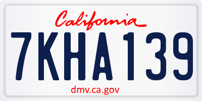CA license plate 7KHA139