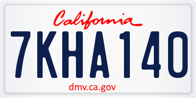 CA license plate 7KHA140