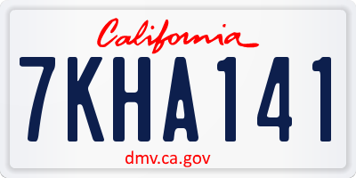 CA license plate 7KHA141