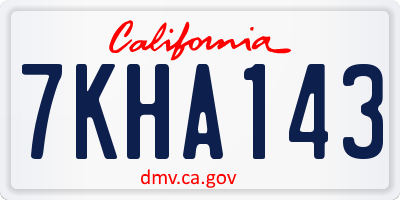 CA license plate 7KHA143