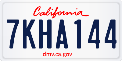 CA license plate 7KHA144