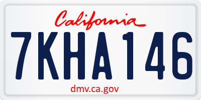CA license plate 7KHA146