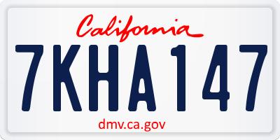 CA license plate 7KHA147