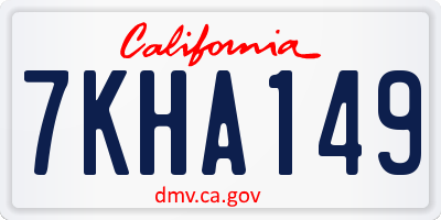 CA license plate 7KHA149