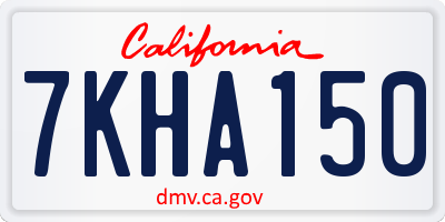 CA license plate 7KHA150