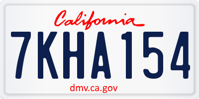 CA license plate 7KHA154