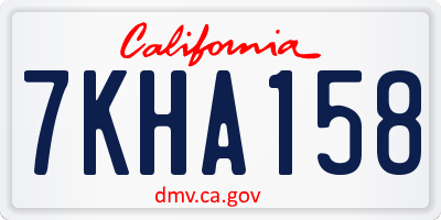 CA license plate 7KHA158