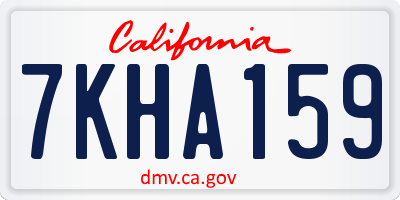 CA license plate 7KHA159