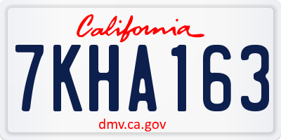 CA license plate 7KHA163