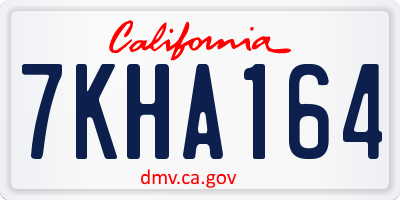 CA license plate 7KHA164