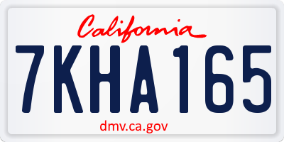 CA license plate 7KHA165