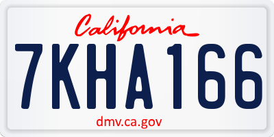 CA license plate 7KHA166