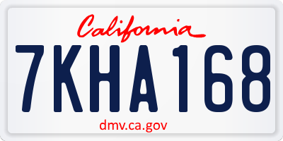 CA license plate 7KHA168