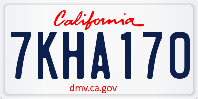 CA license plate 7KHA170