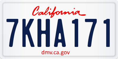 CA license plate 7KHA171