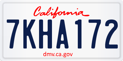 CA license plate 7KHA172