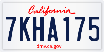 CA license plate 7KHA175