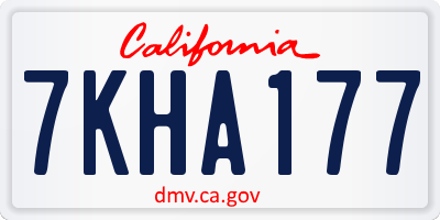 CA license plate 7KHA177