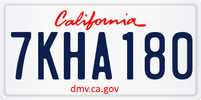 CA license plate 7KHA180