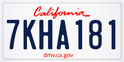 CA license plate 7KHA181