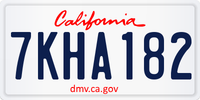 CA license plate 7KHA182