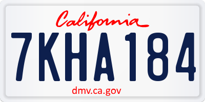 CA license plate 7KHA184