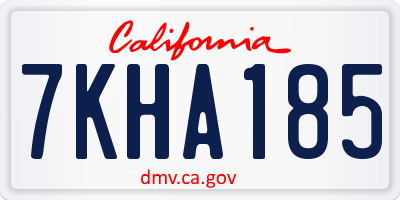 CA license plate 7KHA185