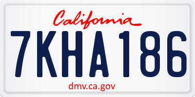 CA license plate 7KHA186