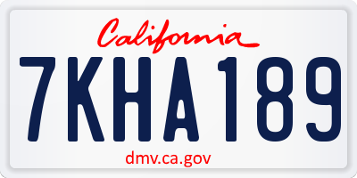 CA license plate 7KHA189