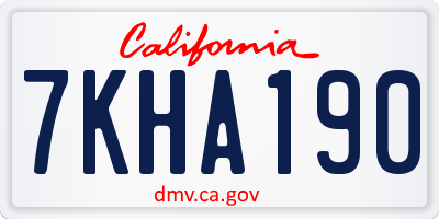 CA license plate 7KHA190