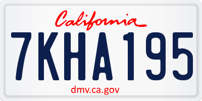 CA license plate 7KHA195