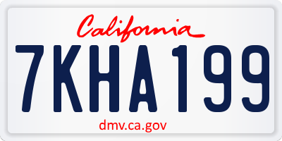 CA license plate 7KHA199