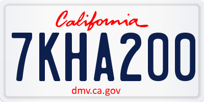 CA license plate 7KHA200