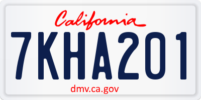 CA license plate 7KHA201