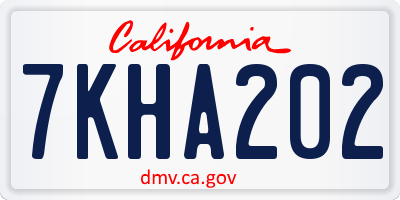 CA license plate 7KHA202