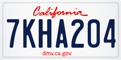 CA license plate 7KHA204
