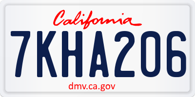 CA license plate 7KHA206