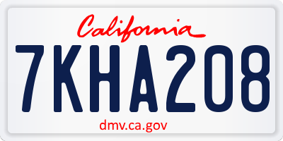 CA license plate 7KHA208