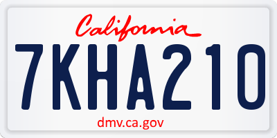 CA license plate 7KHA210