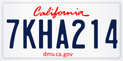 CA license plate 7KHA214
