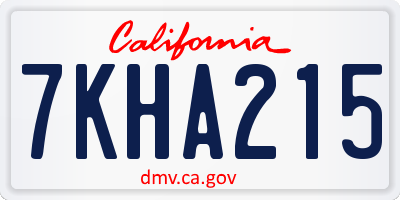 CA license plate 7KHA215