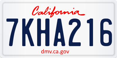 CA license plate 7KHA216