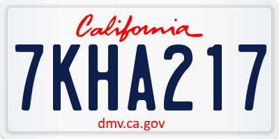 CA license plate 7KHA217
