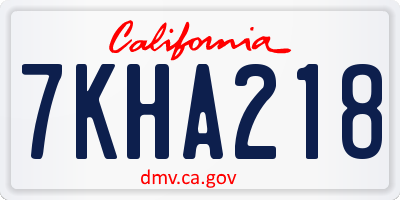 CA license plate 7KHA218