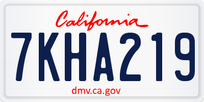 CA license plate 7KHA219