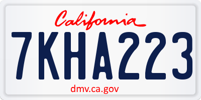 CA license plate 7KHA223